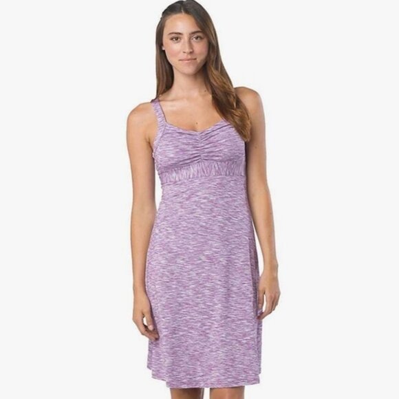 Prana Amaya Space Dye Dress Boysenberry Eggplant Purple Size XS Shelf Bra Boho - Picture 1 of 11
